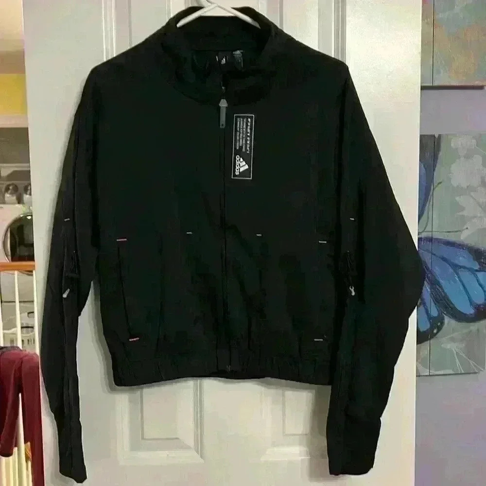 adidas W TE Tracktop Prime Blue mesh Back Black Jacket XS - Picture 2 of 11